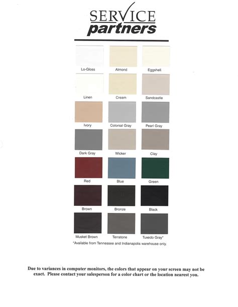 Seamless Gutter Color Chart