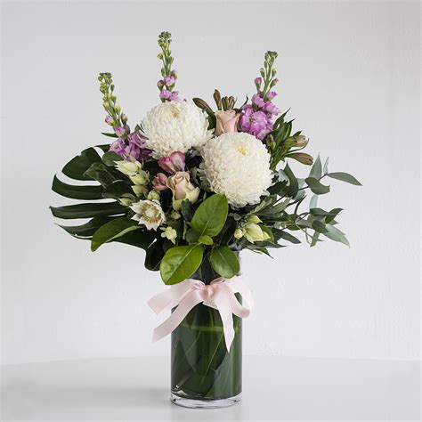 Pastel Flowers in a Glass Vase • Code Bloom - Perth Florist, Fresh flower bouquets