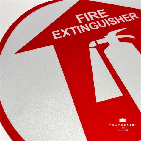 Fire Extinguisher Sign Round Arrow Anti Slip Floor Sign Tradesafe