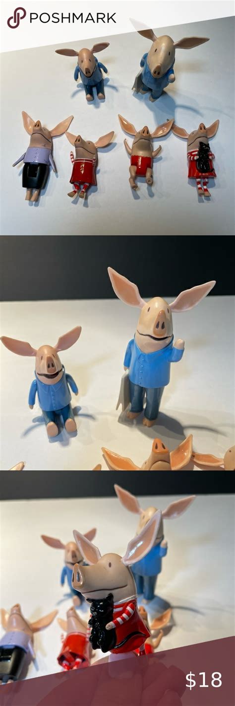 Olivia The Pig Nick Jr PVC Figurines Cake Topper 6 Pieces Family Toy ...