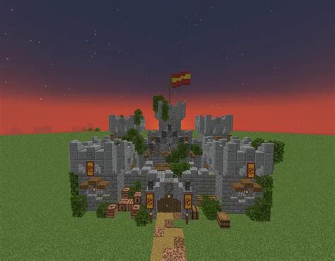 Medieval European Castle Schematic Minecraft Map