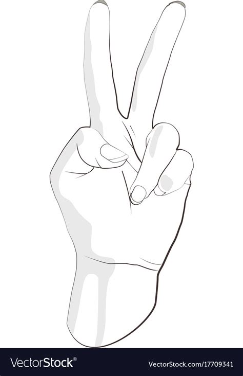 Hand gesture peace sign Royalty Free Vector Image