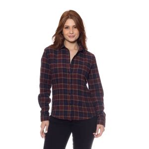 Camisa Feminina Xadrez Flanelada Manga Longa Crocker