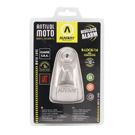 Antivol Bloque Disque Roue Avec Alarme Sonore Auvray B Lock 14 Mm