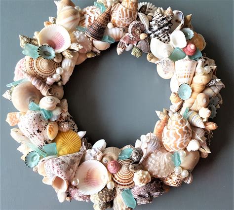 Nautical Decor Seashell Wreath Beach Decor Shell Wreath Etsy