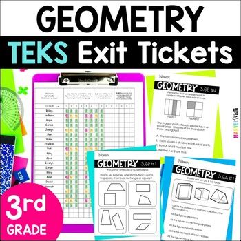 Rd Grade Geometry Teks Exit Slips Exit Tickets By Marvel Math