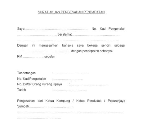 Sokongan Contoh Surat Pengesahan Dari Ketua Kampung Kwsp Rm10 000 I