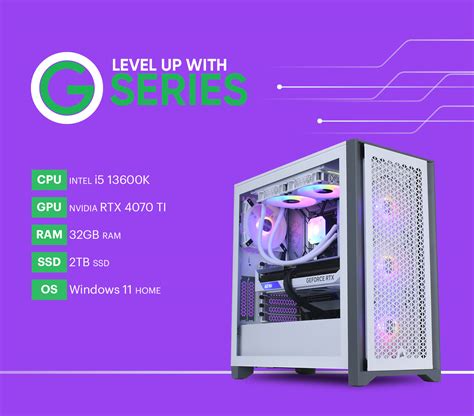 G5 Core Intel I5 13600K GeForce RTX 4070 TI White Gaming PC Msy Au