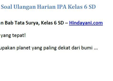 Soal Dan Jawaban Ipa Tentang Tata Surya Beinyu