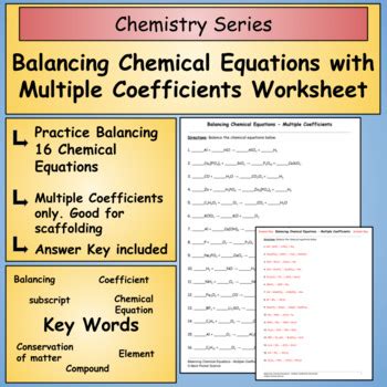 Balancing Chemical Equations With Multiple Coefficients Worksheet