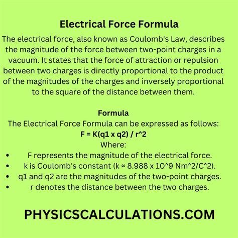 Electrical Force Formula