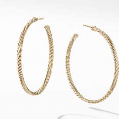 David Yurman The Sculpted Cable Collection Large Cablespira Hoop