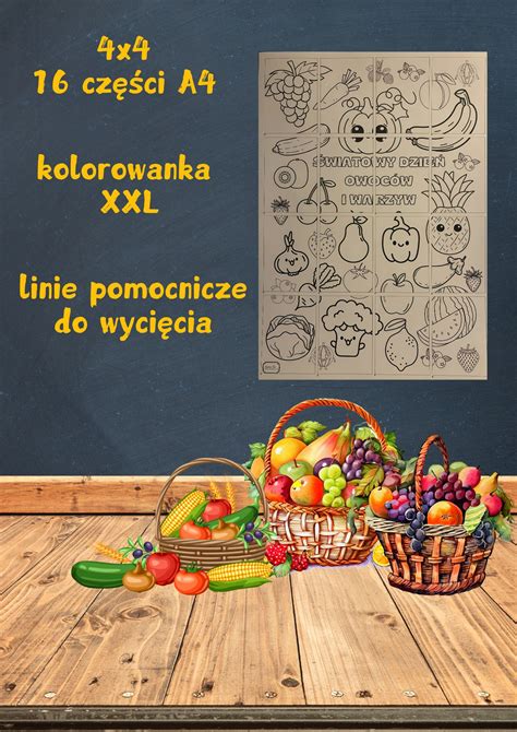 Wiatowy Dzie Owoc W I Warzyw Kolorowanka Xxl Cz Ci Z Oty