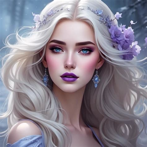 Beautiful Ethereal Woman Long Blonde Hair