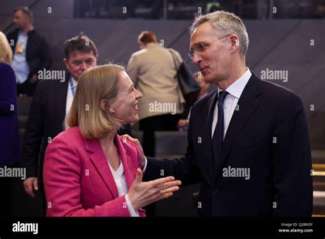 Norwegian Foreign Minister Anniken Huitfeldt And Nato Secretary General