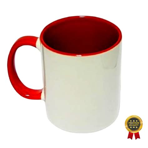 Total Sublima O Caneca De Ceramica Interior E Al A Vermelha Para