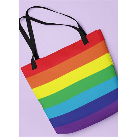 Rainbow Tote Bag Rainbow Pride Bag Rainbow Flag Shopping Etsy