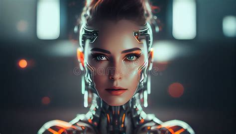 Female Android Robot Ai Generated Stock Illustration Illustration Of