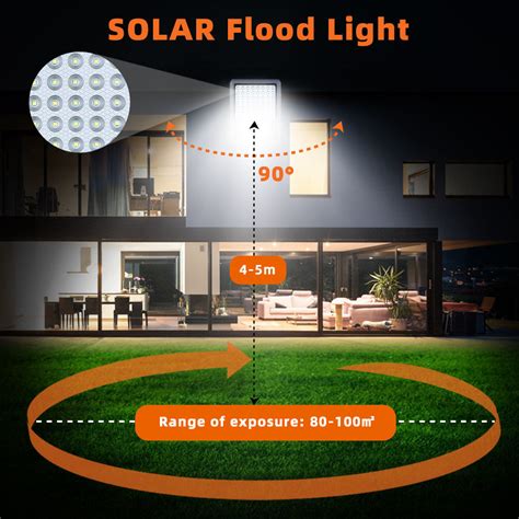 W Outdoor Ip Solar Powered Flood Lights With Timer Smd Chips