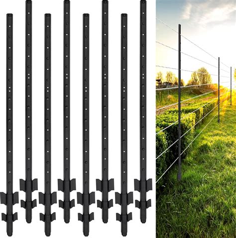 Wimart Fence Posts 6 Feet Heavy Duty Metal Fence Post With