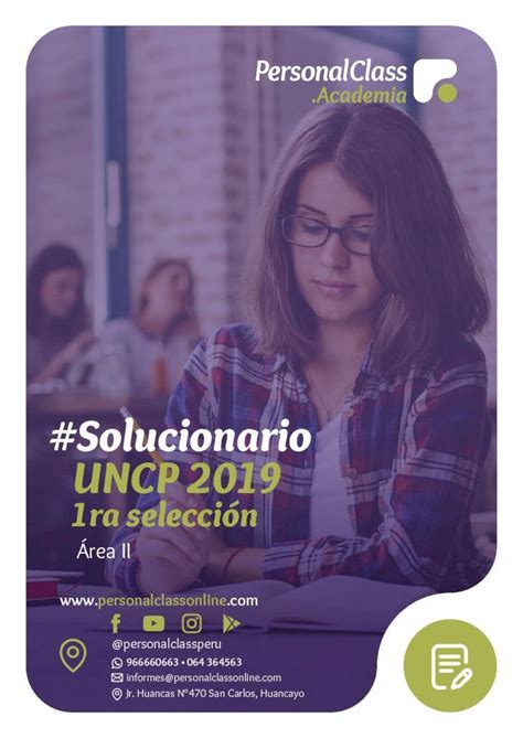 PDF Solucionario UNCP 2019 2019 6 21 Solucionario Examen De