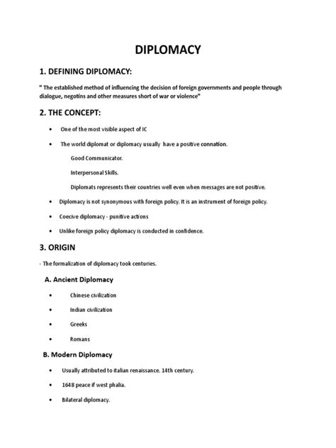 Diplomacy | PDF | Diplomacy | International Relations