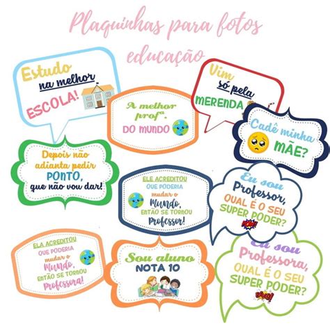 Kit Plaquinhas Para Selfie Escolar Arquivo Pdf Elo