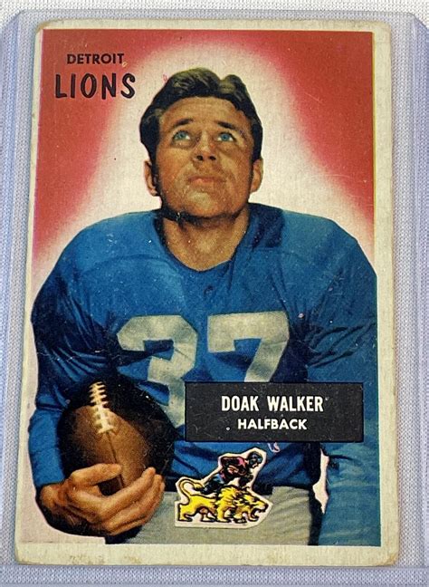 Lot 1955 Bowman 1 Doak Walker Detroit Lions Football Card