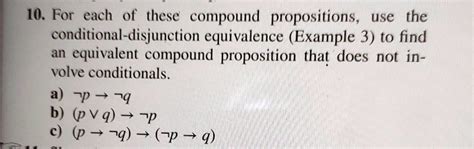 Video Solution 10 For Each Of These Compound Propositions Use The Conditional Disjunction