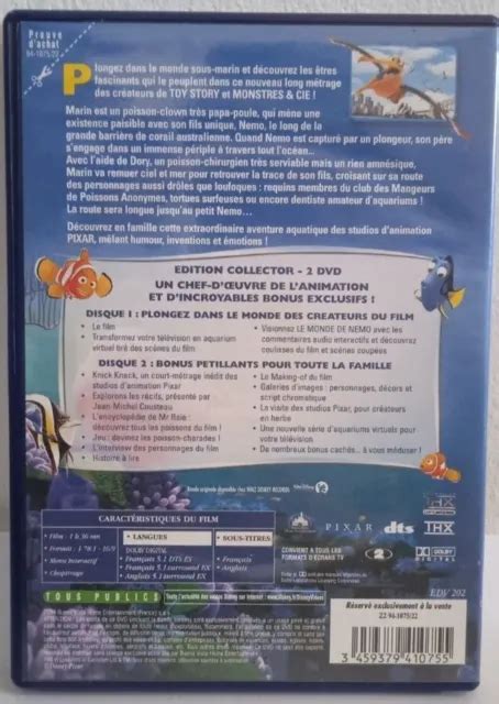 DVD DISNEY LE Monde De Nemo Edition Collector 2 DVD N72 Etat Quasi