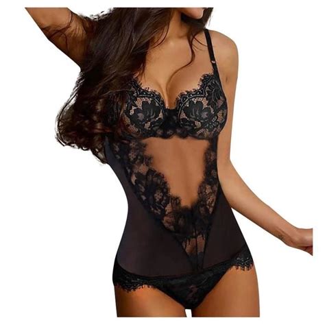 Body Sexy Mesdames Sangle Crochet D Coupe Teddy Lingerie Broderie Gaze