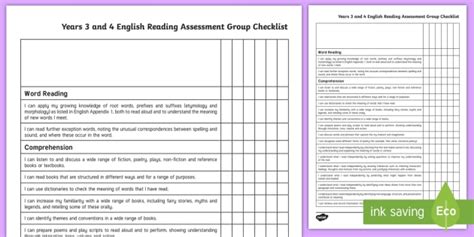 Reading Comprehension Success Criteria Reading Assessment