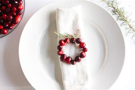 Cranberry Rosemary Christmas Napkin Rings Made With HAPPY