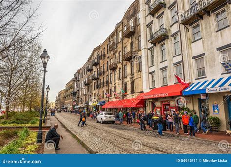 Historic Buildings Shops And Restaurants In The River Street S