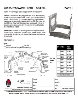 Fillable Online Equipment Hatch Submittal For The Jl Industries