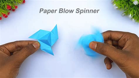 How To Fold Blow Spinning Top Making Origami Spinner Step By Step