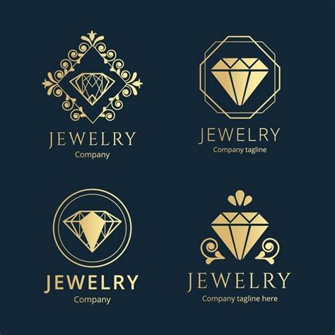 Free Vector Golden Gradient Jewelry Logo Collection Jewelry Logo