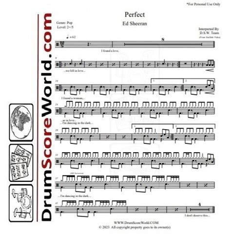 Perfect Ed Sheeran Drum Sheet Music Drumsetsheetmusic