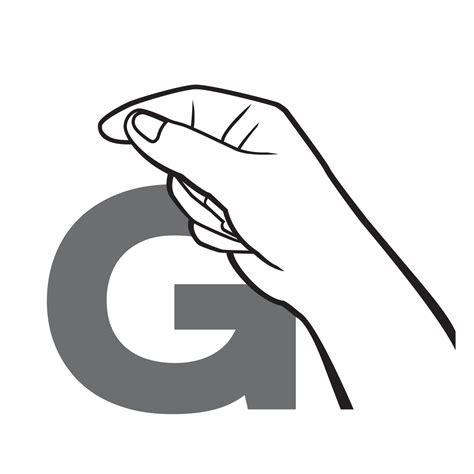 Hand sign language alphabet Letter G Vector Illustration. 3228508