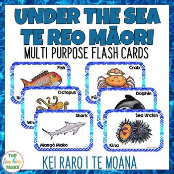 Te Reo Māori Under the Sea Multi purpose Flash Cards Maori Language Week