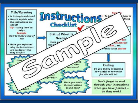 Instruction Genre Checklist Mat Teaching Resources