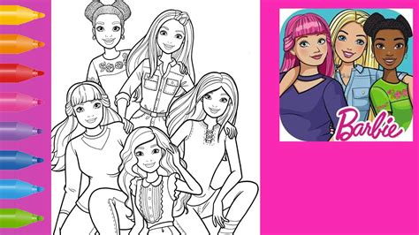 Barbie And Friends Coloring Page Nikki Daisy Rene Teresa Barbie