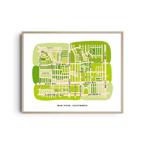 Mar Vista Los Angeles California Map Art Print