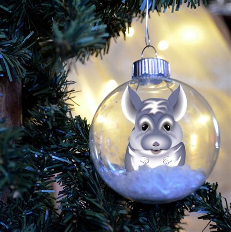 Chinchilla Floated Paper Christmas Ornament Personalized Etsy