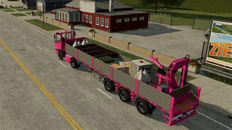 Platform Trailer With Crane V Fs Mod Farming Simulator Mod