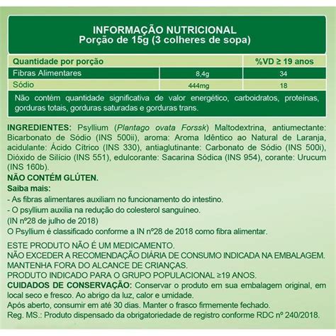 Planta Gold Psyllium Plantago Ovata Rico Em Fibras Sabor Laranja