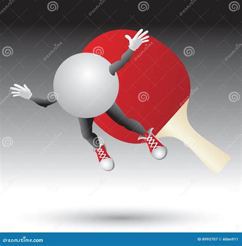 Pingpong Paddle And Ball Vector Illustration Cartoondealer