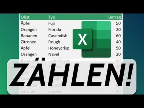 Excel ZÄHLENWENN Dein Helfer für einfache Datenanalysen YouTube