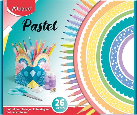 Coffret coloriage et fournitures scolaires pastel pour le collège