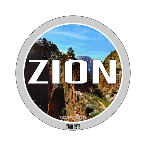 Zion National Park Sticker Utah 4 Inch Circle Etsy